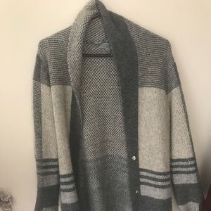 Long wool cardigan